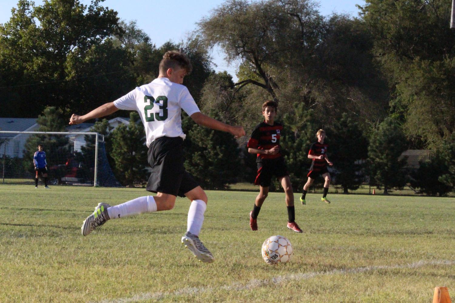 Boys varsity soccer vs. Wichita Heights ( Photos by Hannah Abou-Faissal )