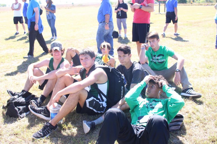 The cross country team waits for all the awards to be passed out at the El Dorado meet on Saturday, Oct. 7th.