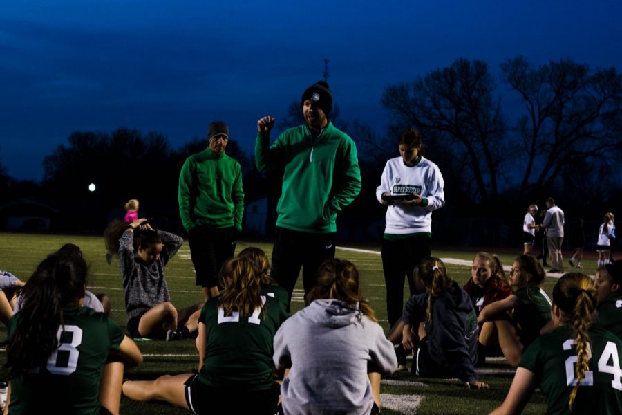 After game meeting with coaches