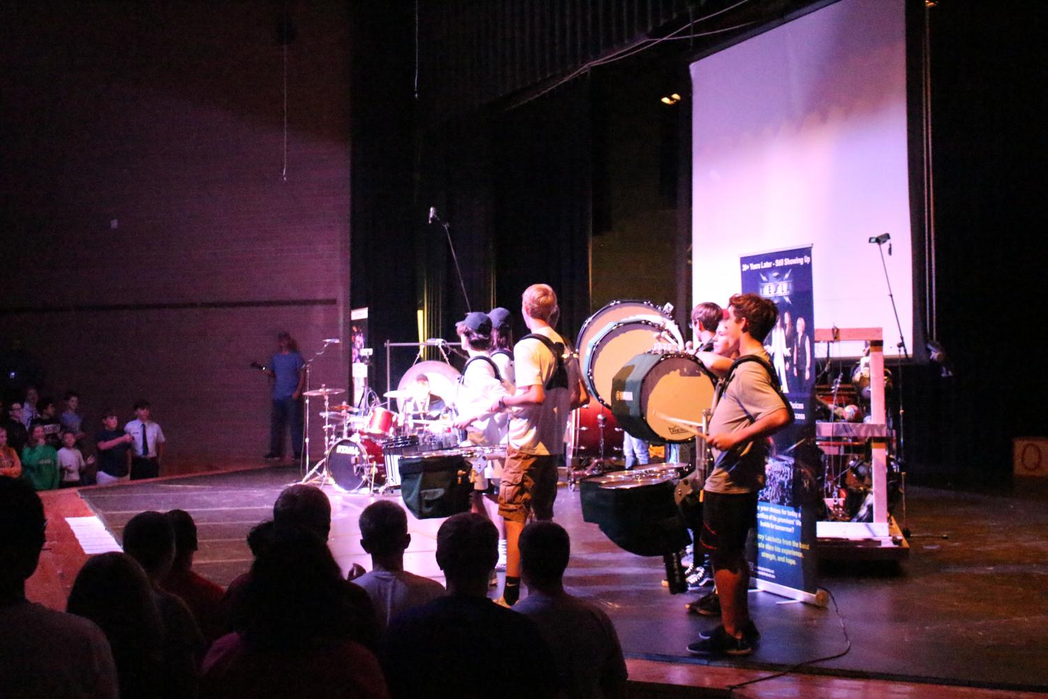 Tesla+drummer+performs+for+freshman+assembly+%28Photos+by+Emma+Baxter%29