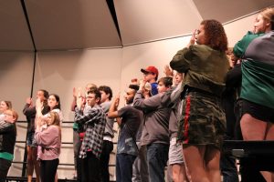 Madrigals sing for Derby North choir students (photos by Jewel Hardin)