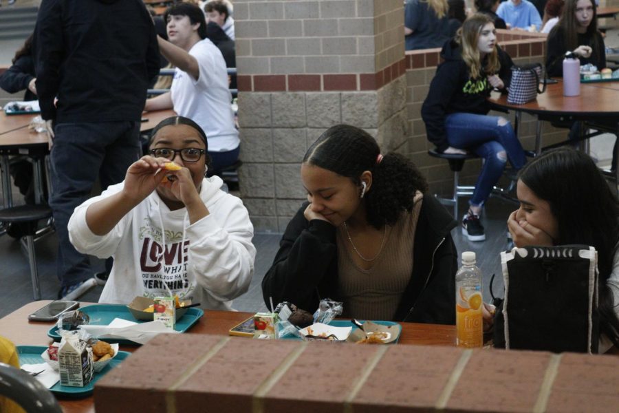 Students enjoy their lunch break - 4/25 (photos by Lindsay Tyrell-Blake)