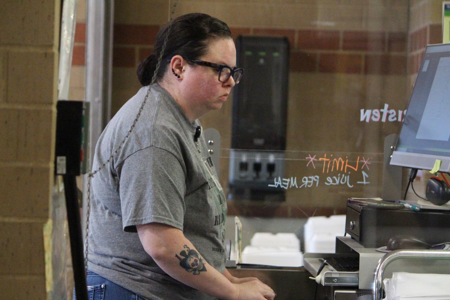 Janitors and lunch ladies cleaning up after lunch (Photos by Laurisa Rooney)