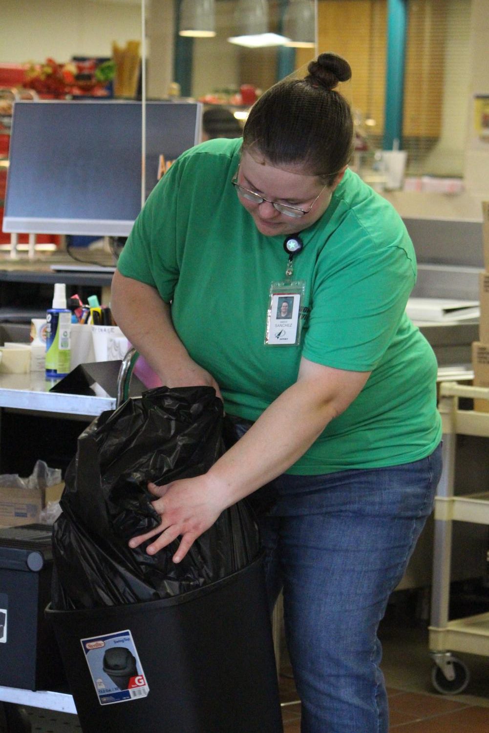 Janitors and lunch ladies cleaning up after lunch (Photos by Laurisa Rooney)