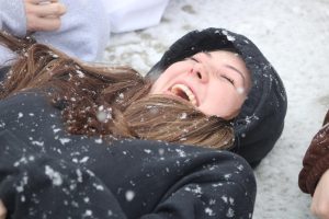 Students play in snow (Photos by Abigail Kuhn)