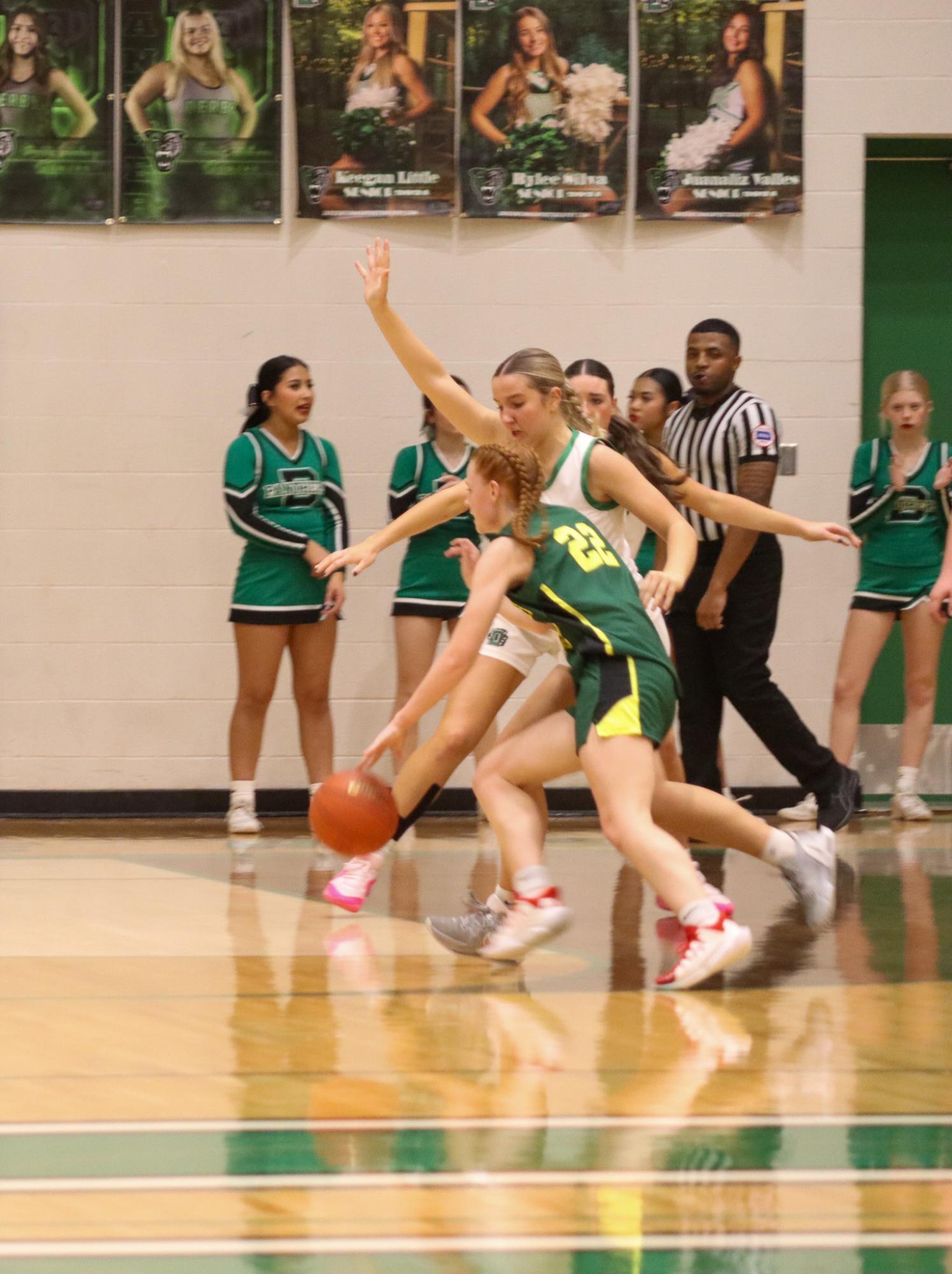 Girls+varsity+basketball+vs.+South+%28Photos+by+Delainey+Stephenson%29