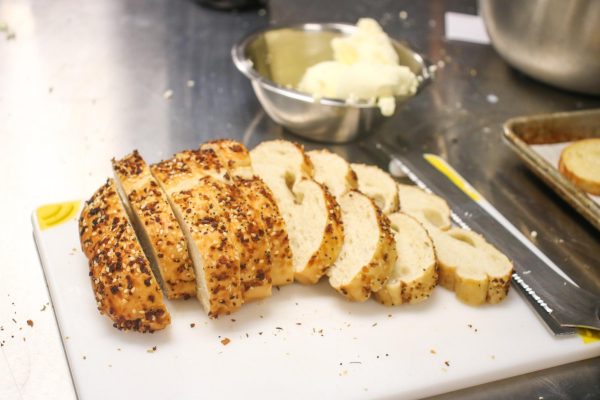 Culinary students making bread and butter (Photos by Mikah Herzberg)