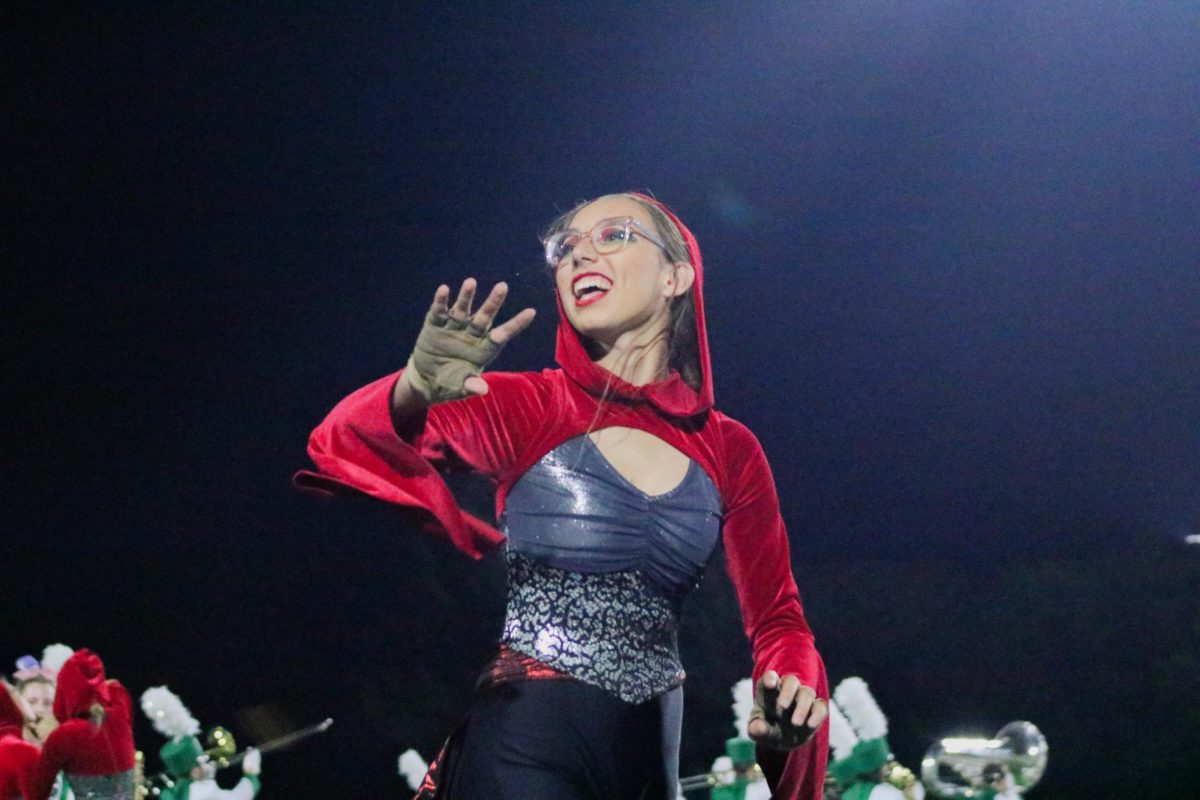 Color guard performs during halftime.