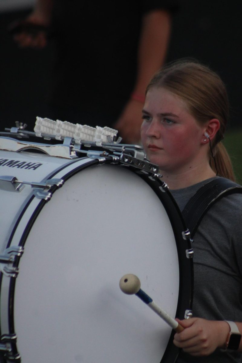 Drummer gets ready to play.