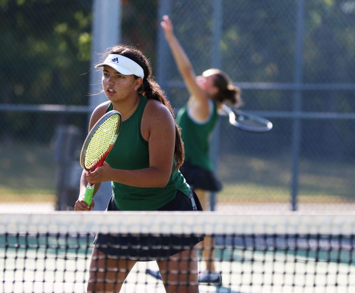 Five tennis players advanced to the state finals after competing in the 6A tennis regionals: seniors Isabella Nikolova and Loren Sweat, juniors Karlie Demel and Ella Boline and sophomore Emma Flaharty.