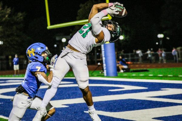 John Lujan catches the ball in the in zone