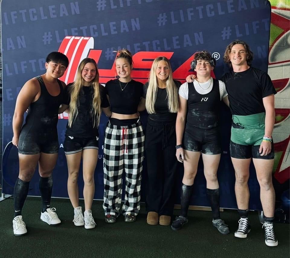 Left to right: France Cueto, Carson Griffin, Addy Greer, Macy Renberger, Milo Drehs and Aron Starlin pose for a picture after qualifying for Nationals. Courtesy photo from Mitchell Welch