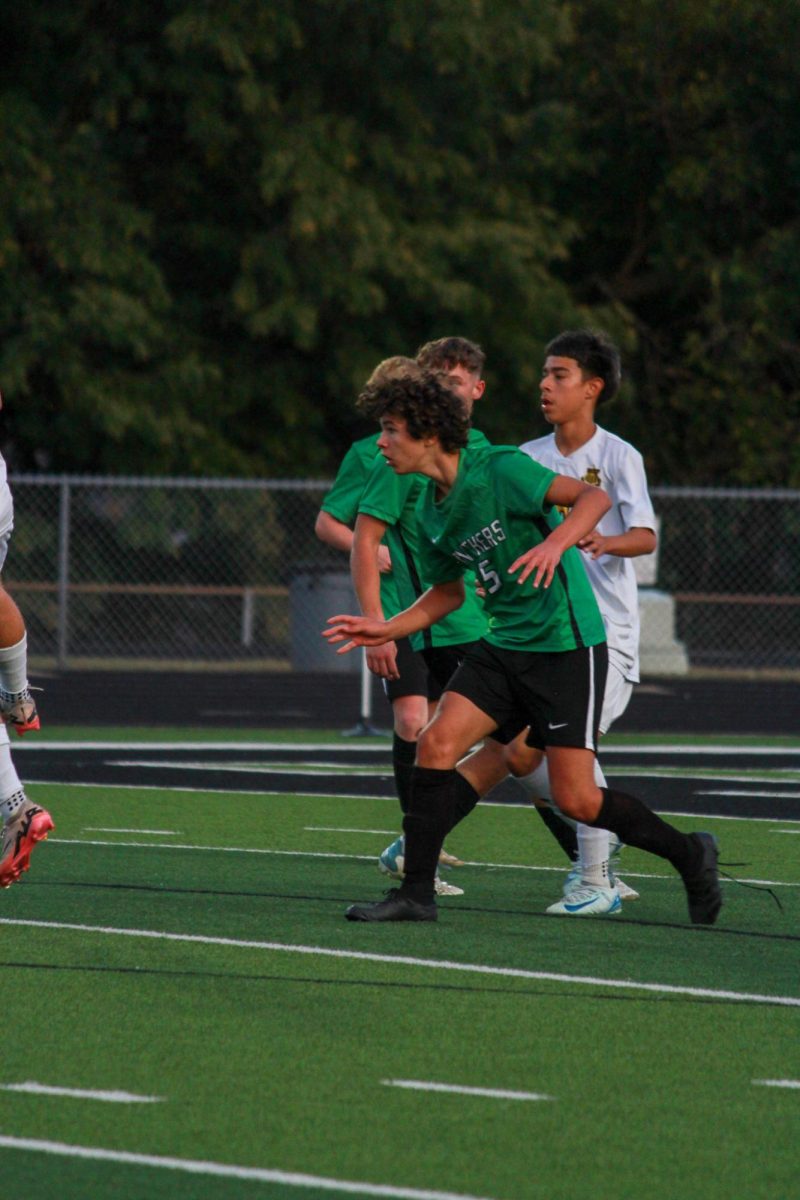 Varsity boys soccer plays against salina south at home when salina winning 4-3.