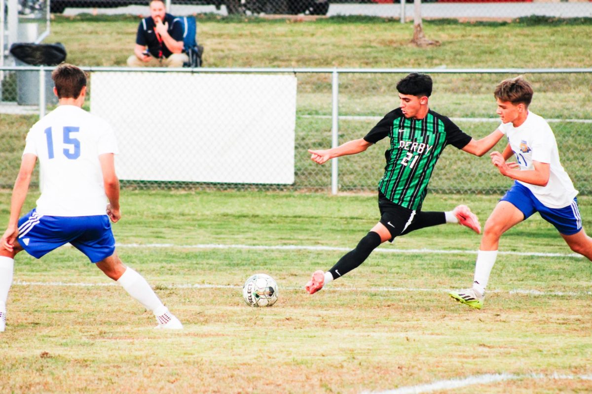 Senior Leo Fernandez kicks the ball.