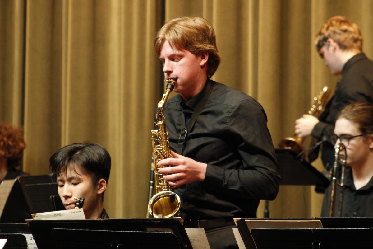 Senior Kendall Chance performs at the jazz band concert in December. 