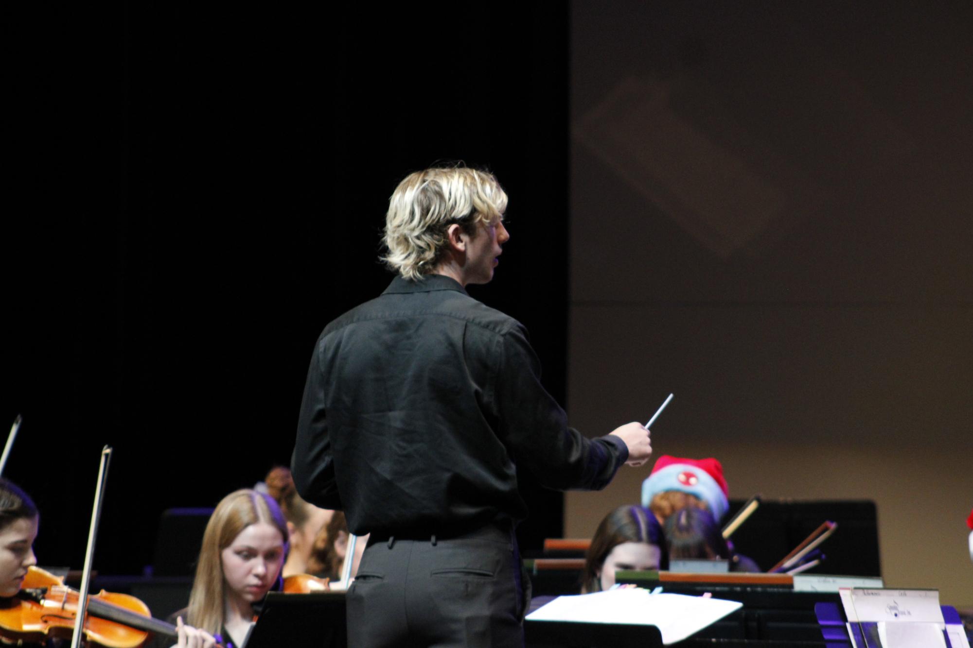 Seniors directing philharmonic orchestra (Photos by Persephone Ivy)