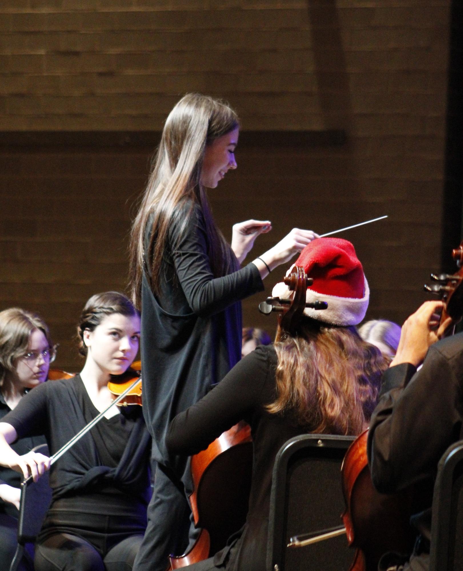 Seniors directing philharmonic orchestra (Photos by Persephone Ivy)