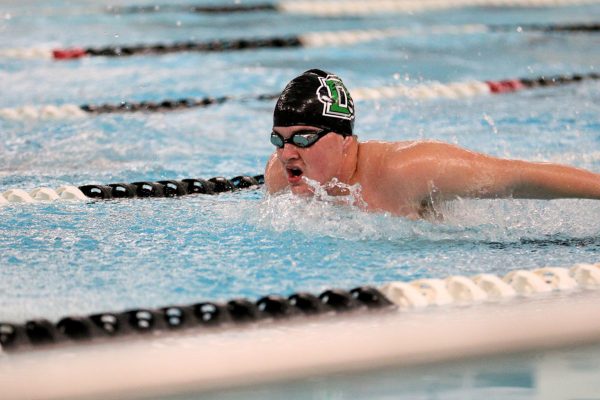 The boys swim team took first place at Campus, finishing with 328 points and edging out Campus High School by 15 points. DHS seniors were recognized and celebrated for their dedication to the team.