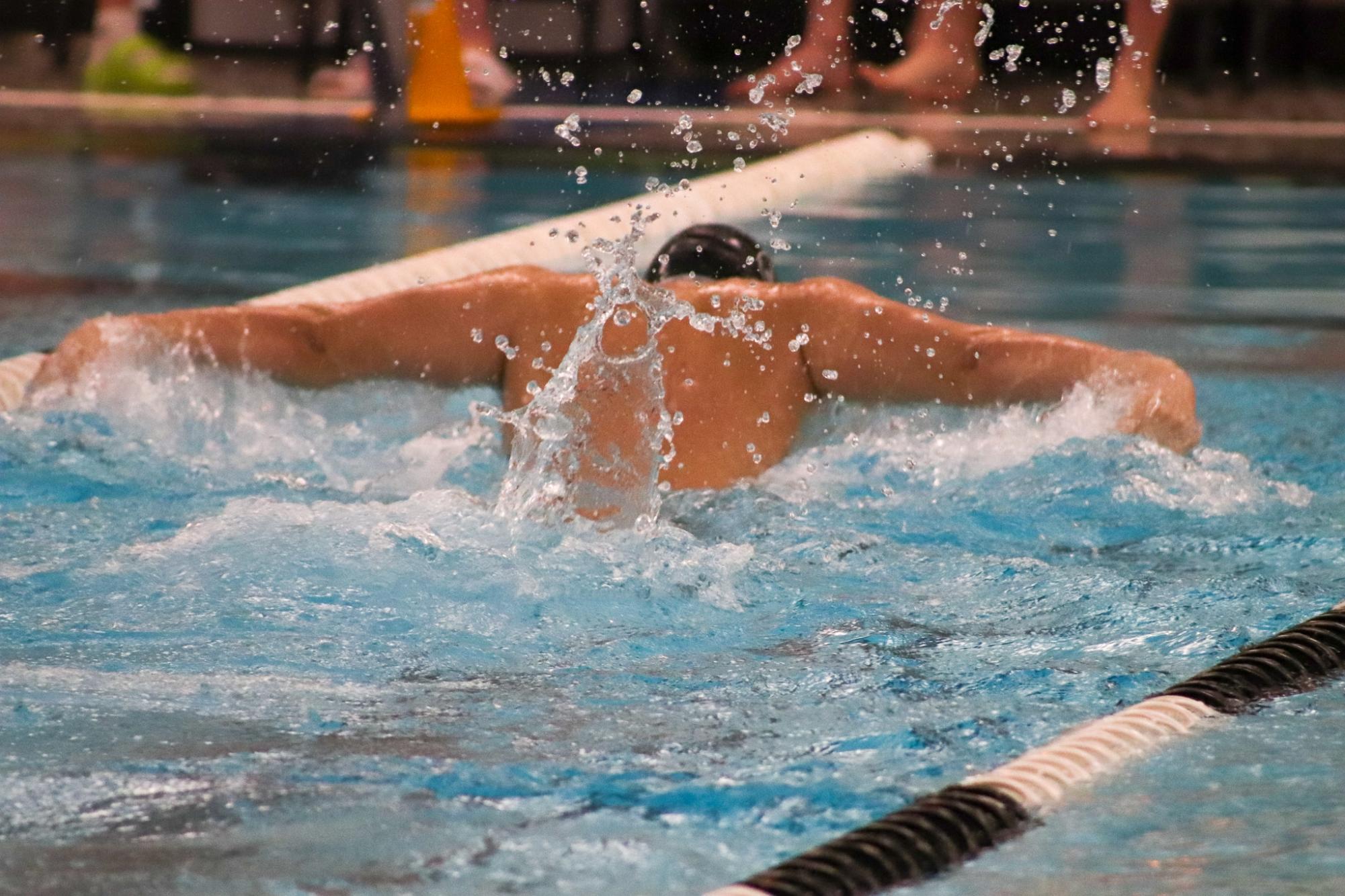 DHS varsity boys swim team competed against Campus, Maize, Maize South, Rose Hill, El Dorado, Southeast Saline, Independence, Junction City, and Great Bend at Campus High School. The team finished fourth overall, with Campus claiming first place.