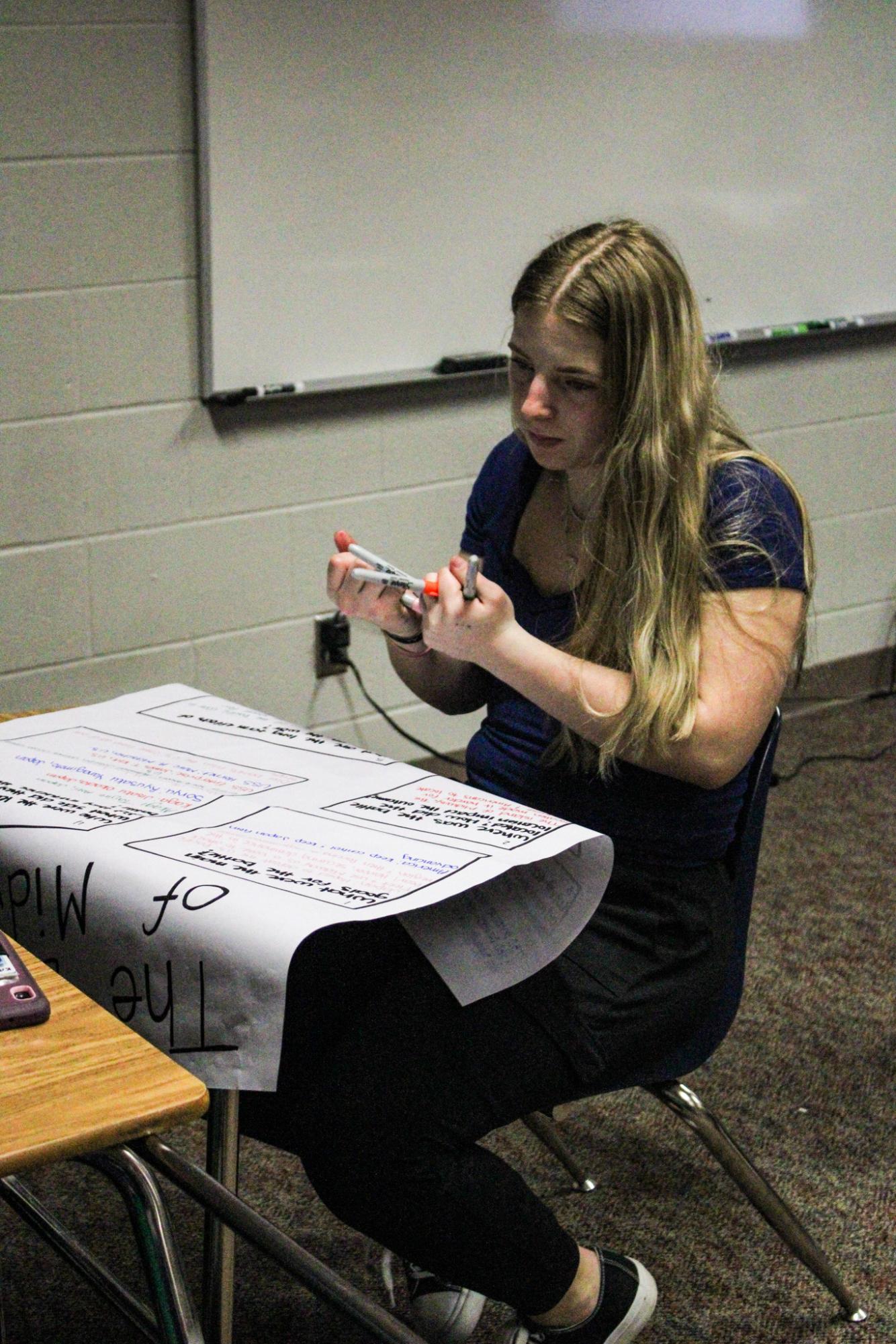 US History class makes posters (Photos by Kaelyn Kissack)