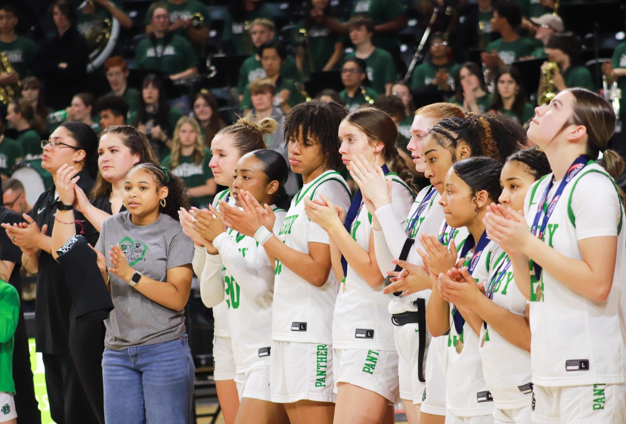 Girls basketball state championship vs. Blue Valley (Photos by Ava Mbawuike)