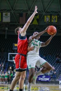 Player gets ready to shoot the ball