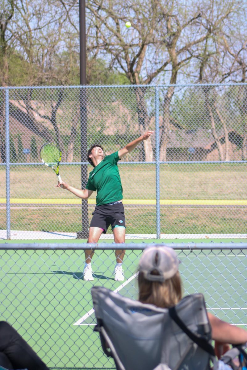 player sets up serve 