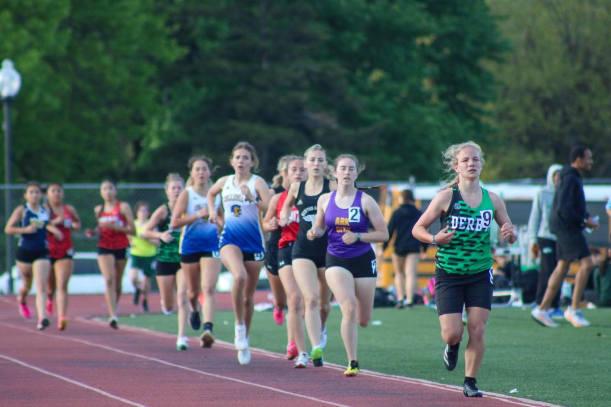 Freshman, Brianna Bruce wins race at Campus Colt Stadium.