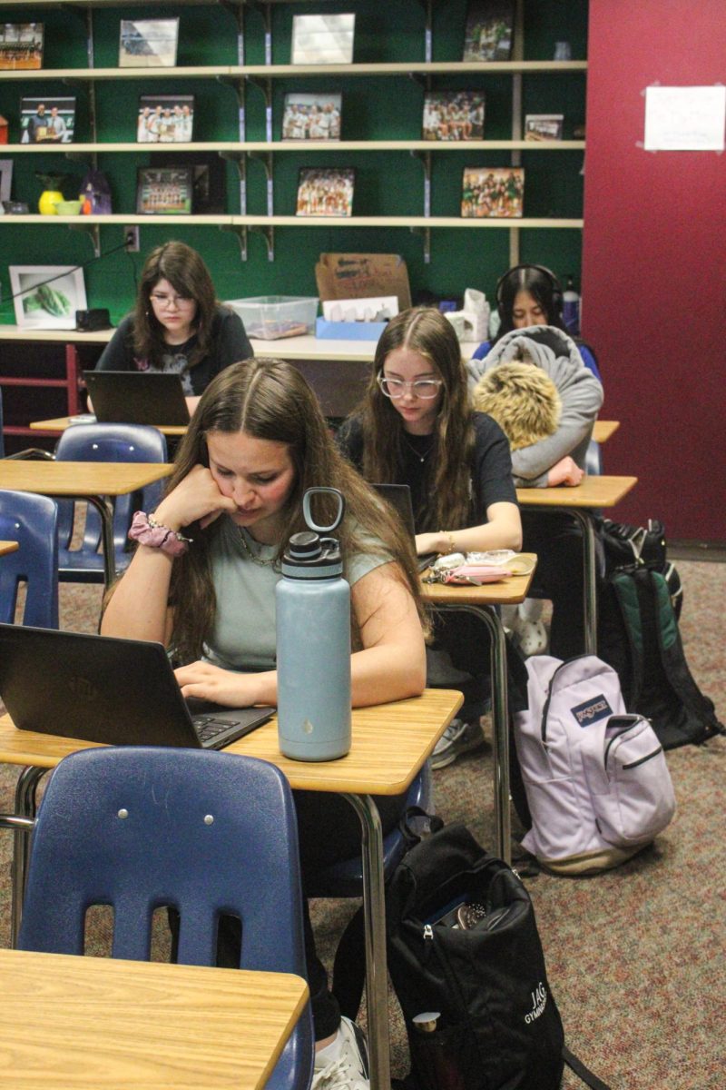 Students work on projects. 