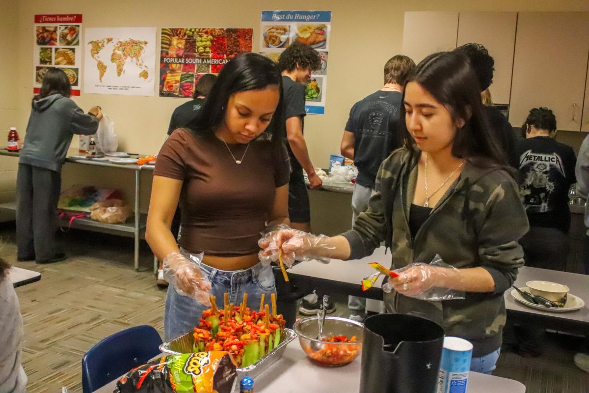 Students making final touches to chamoy locos.