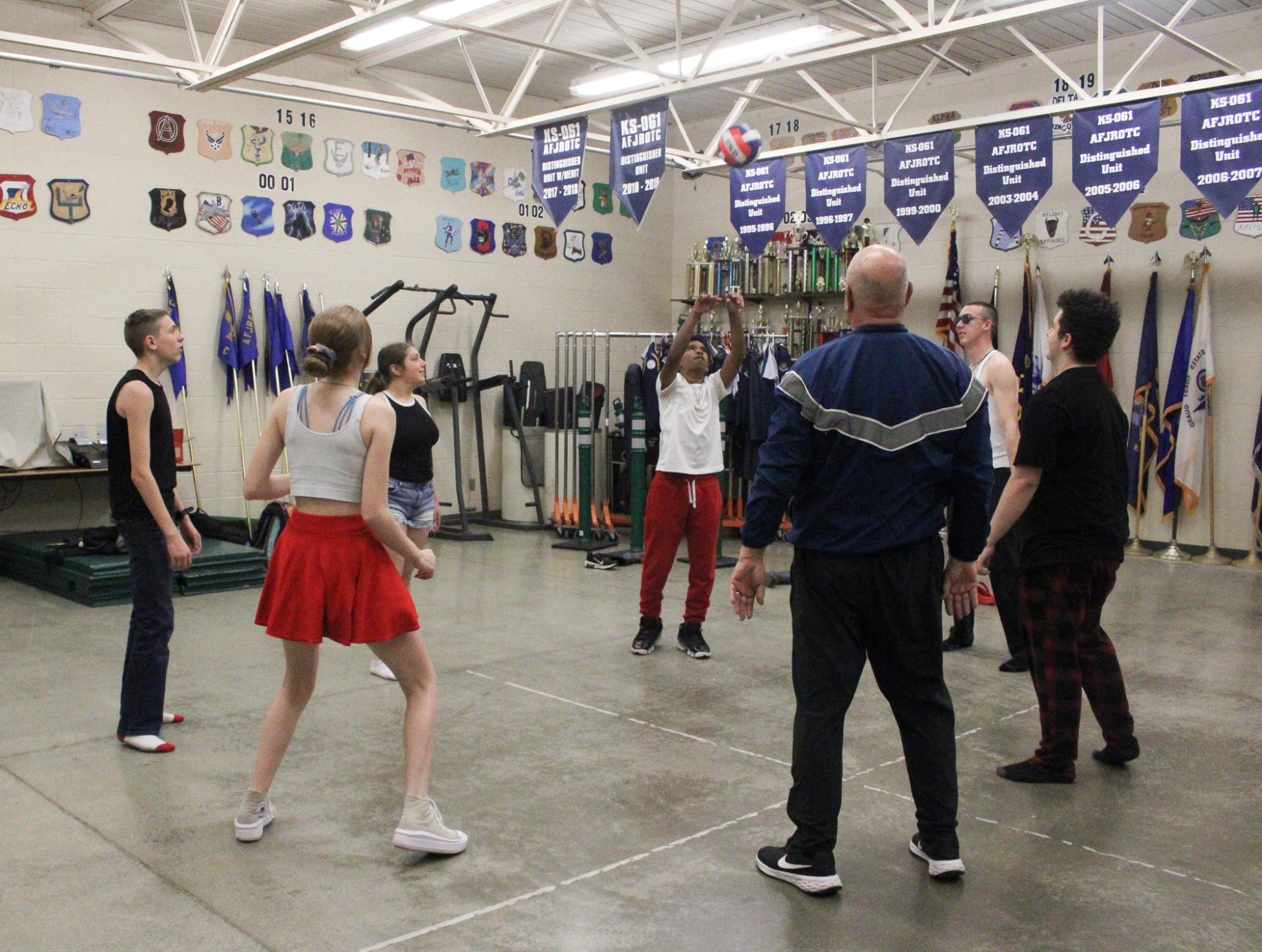AFJROTC Playing with a Volleyball (Photos by Abbie Villarreal)