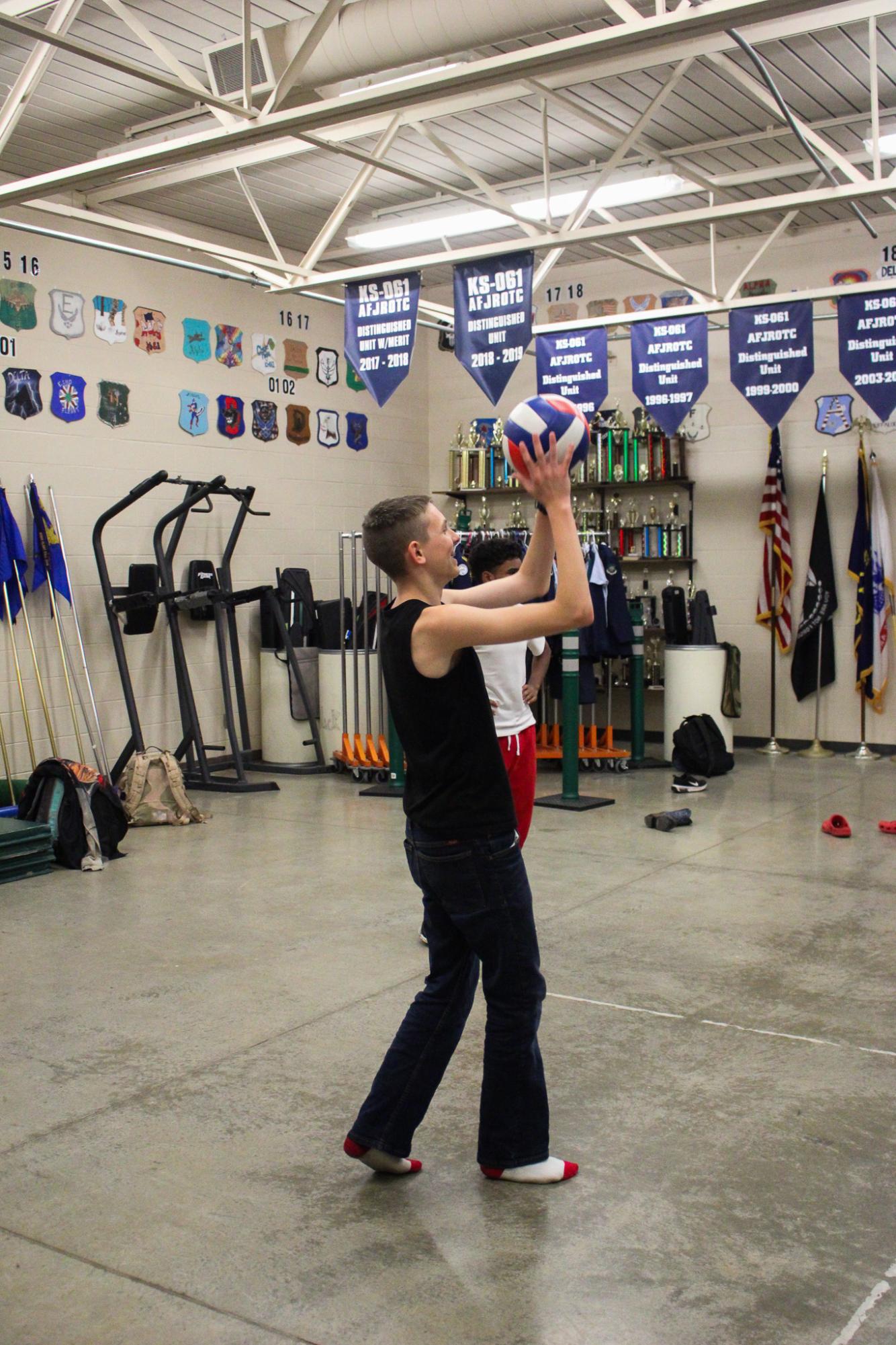 AFJROTC Playing with a Volleyball (Photos by Abbie Villarreal)