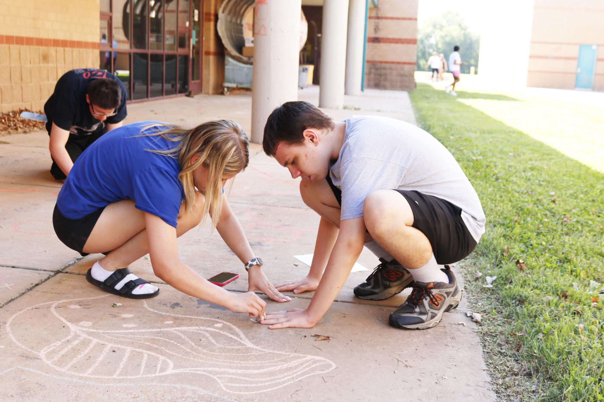 Chalk-drawing outside K-building (Photos by Emma Searle)