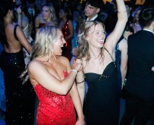 Students dancing together.
