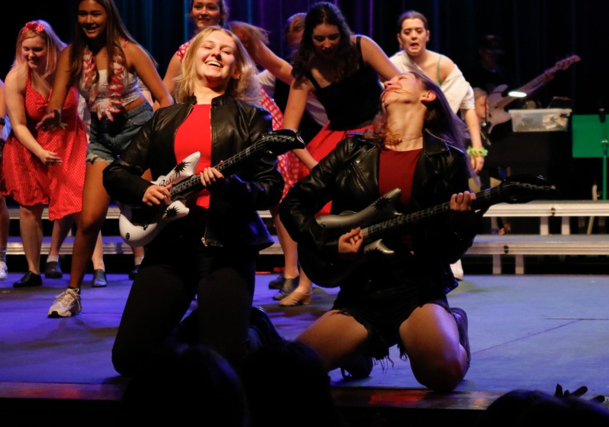 Students rehearse for the Pops concert.