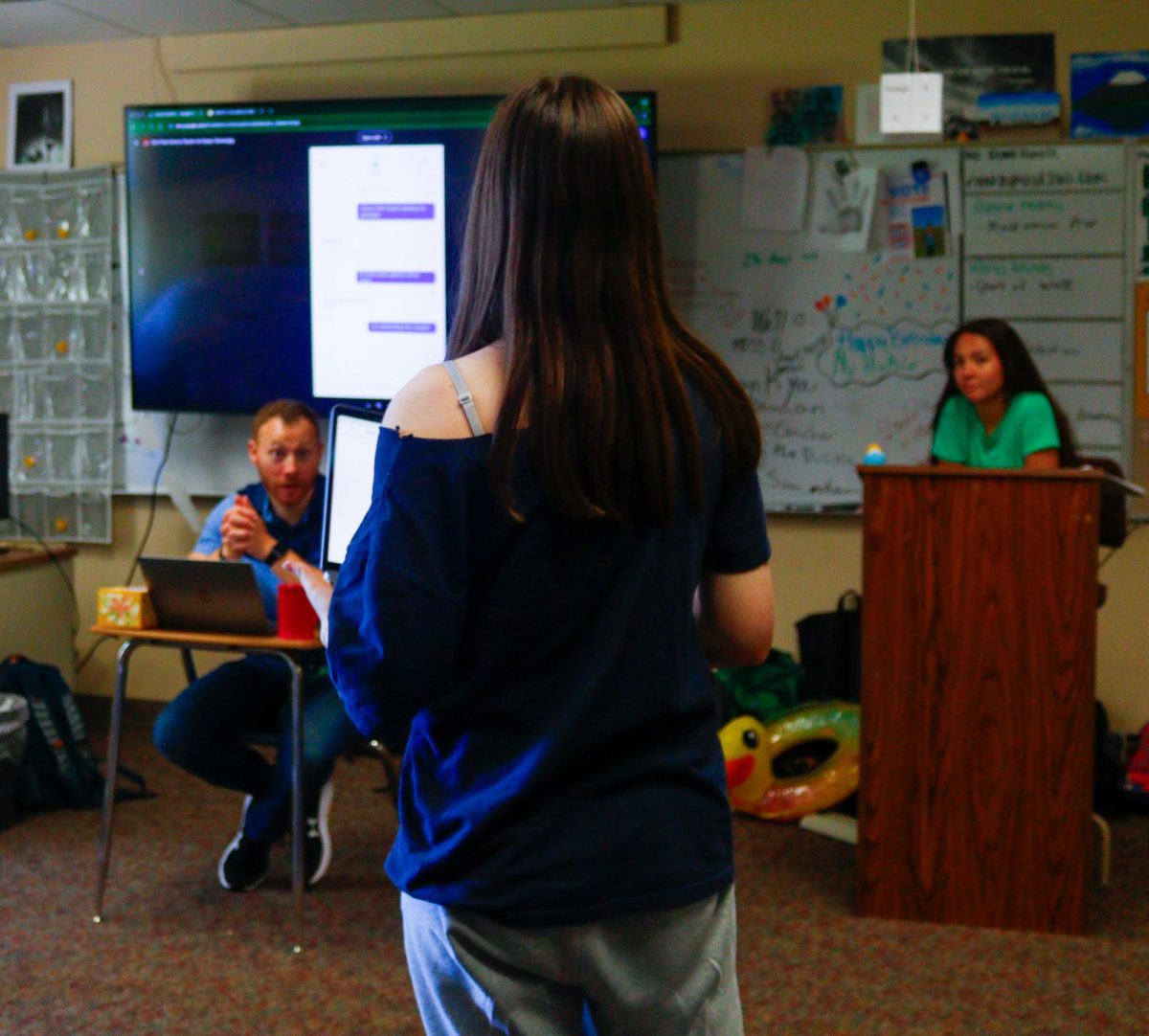 In Law 1 students do a mock trial. "This is a law class so it's giving us a good look of what a trial would be," junior Holly Bookout said.