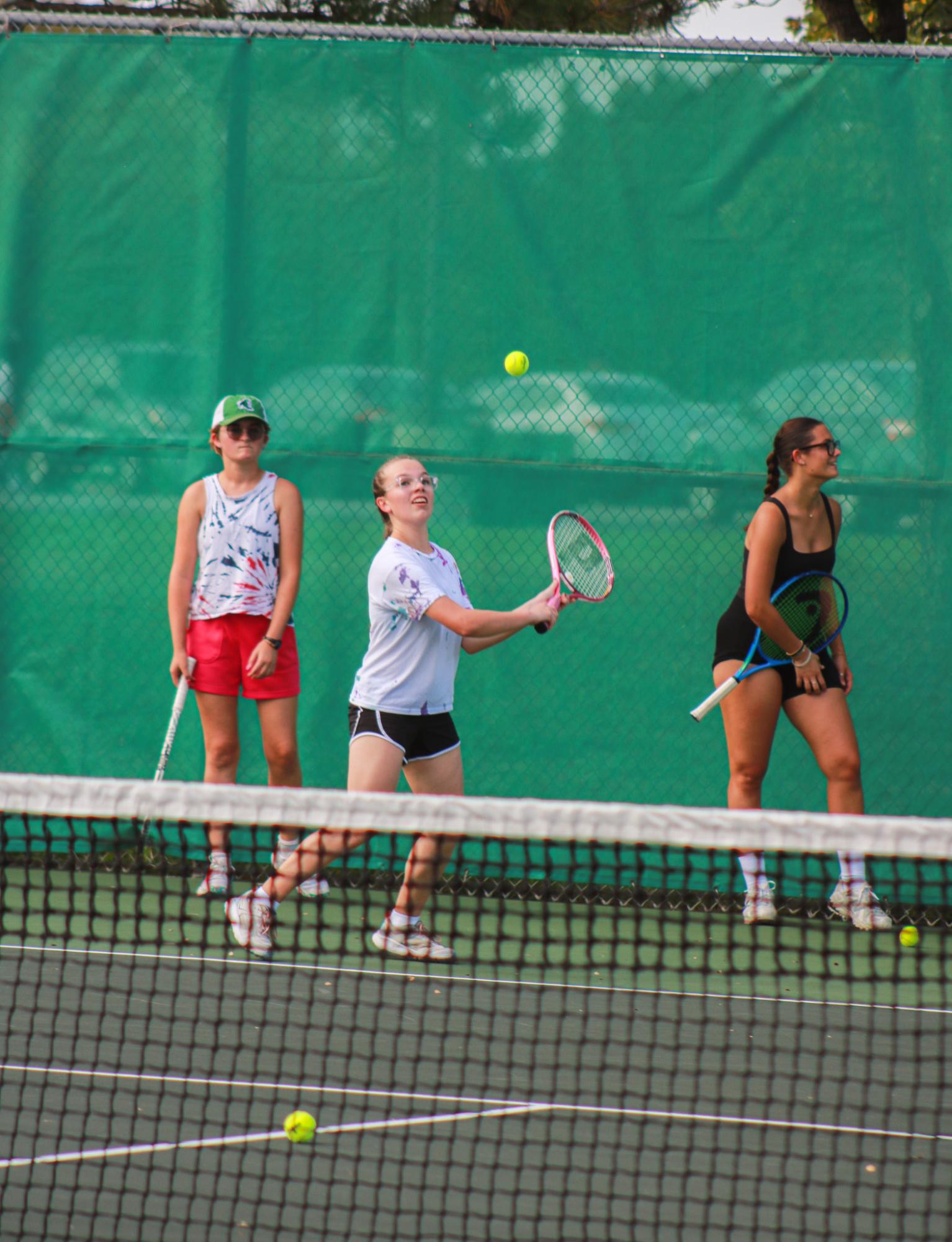 Girls tennis practice (Photos by Ava Mbawuike)