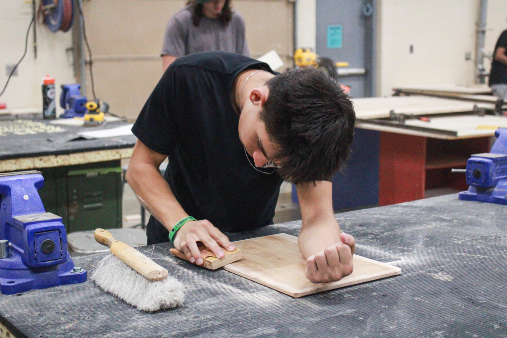 Industrial Arts Class works on Clipboards (Photos by Kaelyn Kissack)