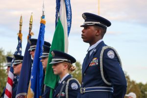 AFJROTC stand in line.