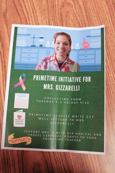 Poster for Mrs. Gizzarelli's PrimeTime fundraiser