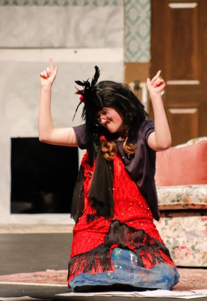 Drama member performs scene. 