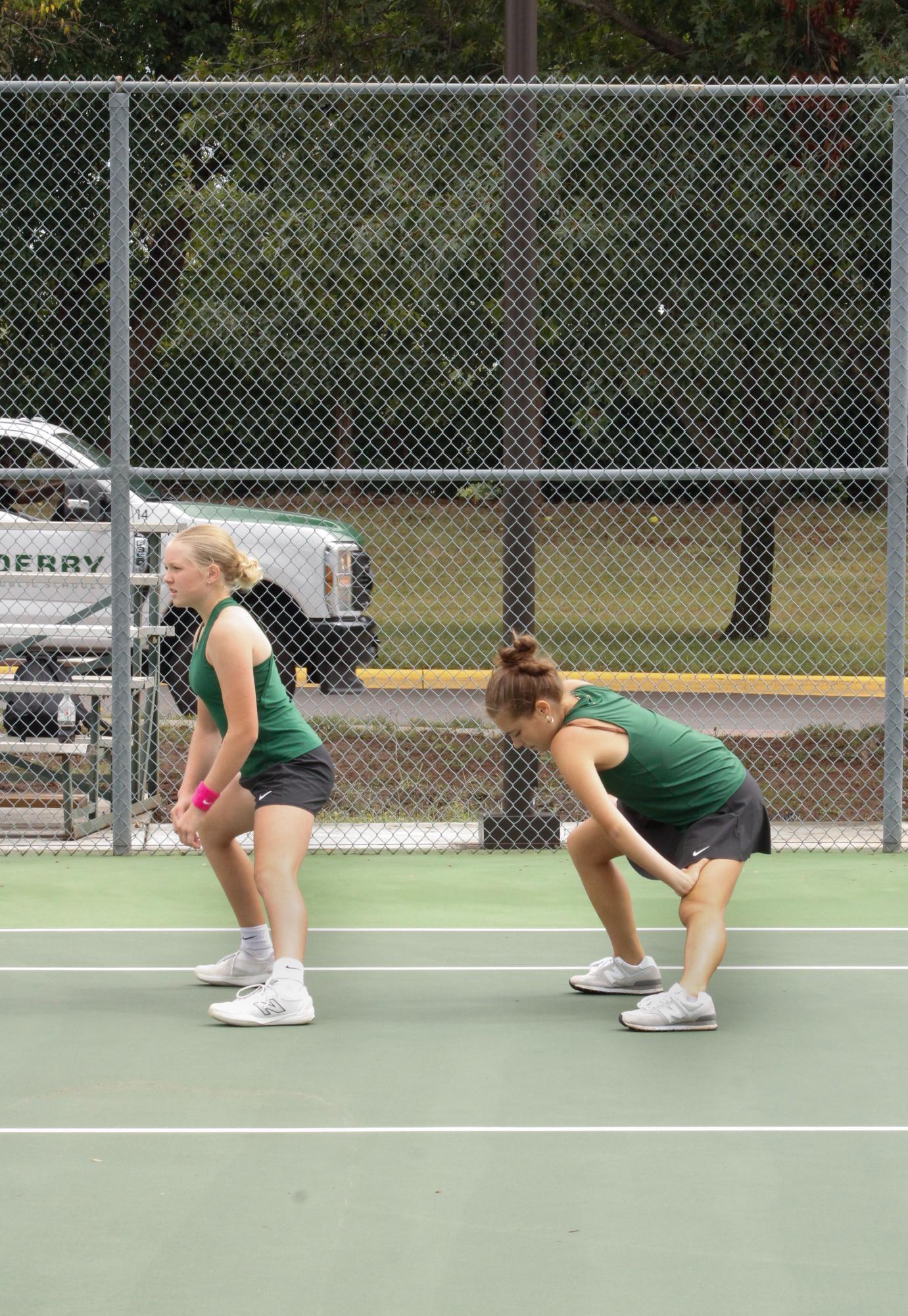Girls varsity tennis warms up (Photos by Brianna Santillan)