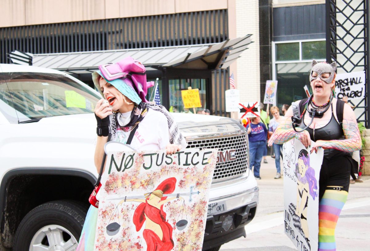 On Oct. 18, hundreds of people gathered in the Wichita downtown area to protest the current administration. 