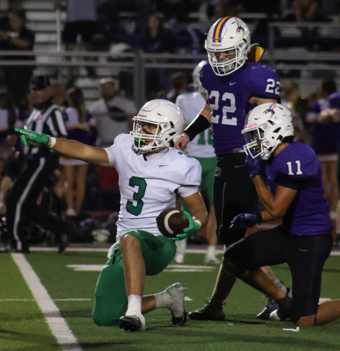 In the game against Valley Center, Derby takes the win 48-19.