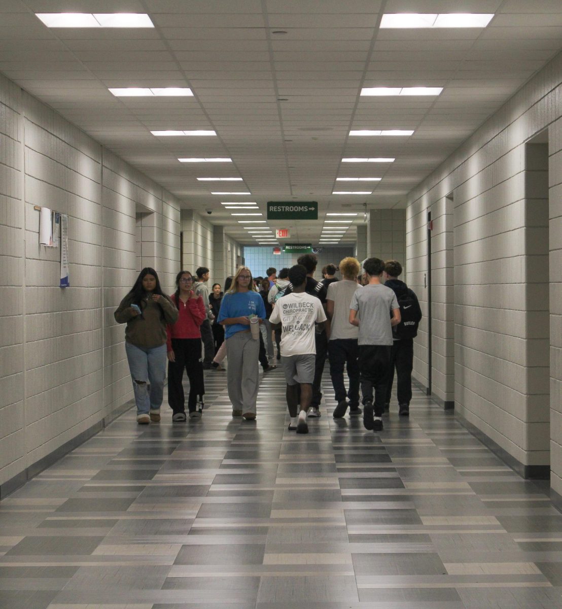 Students walk to class.