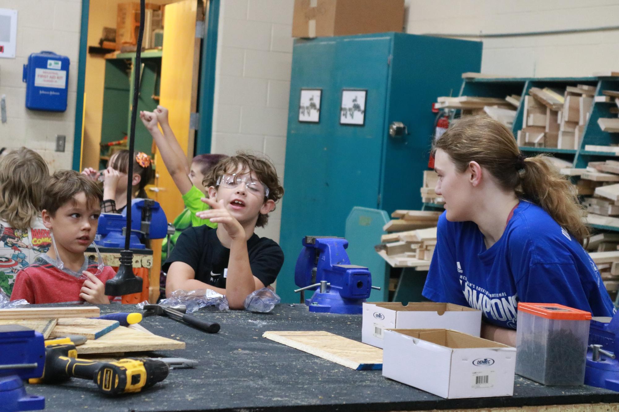 Tanglewoods 3rd graders make bat houses (Photos by Maleea Sullivan)