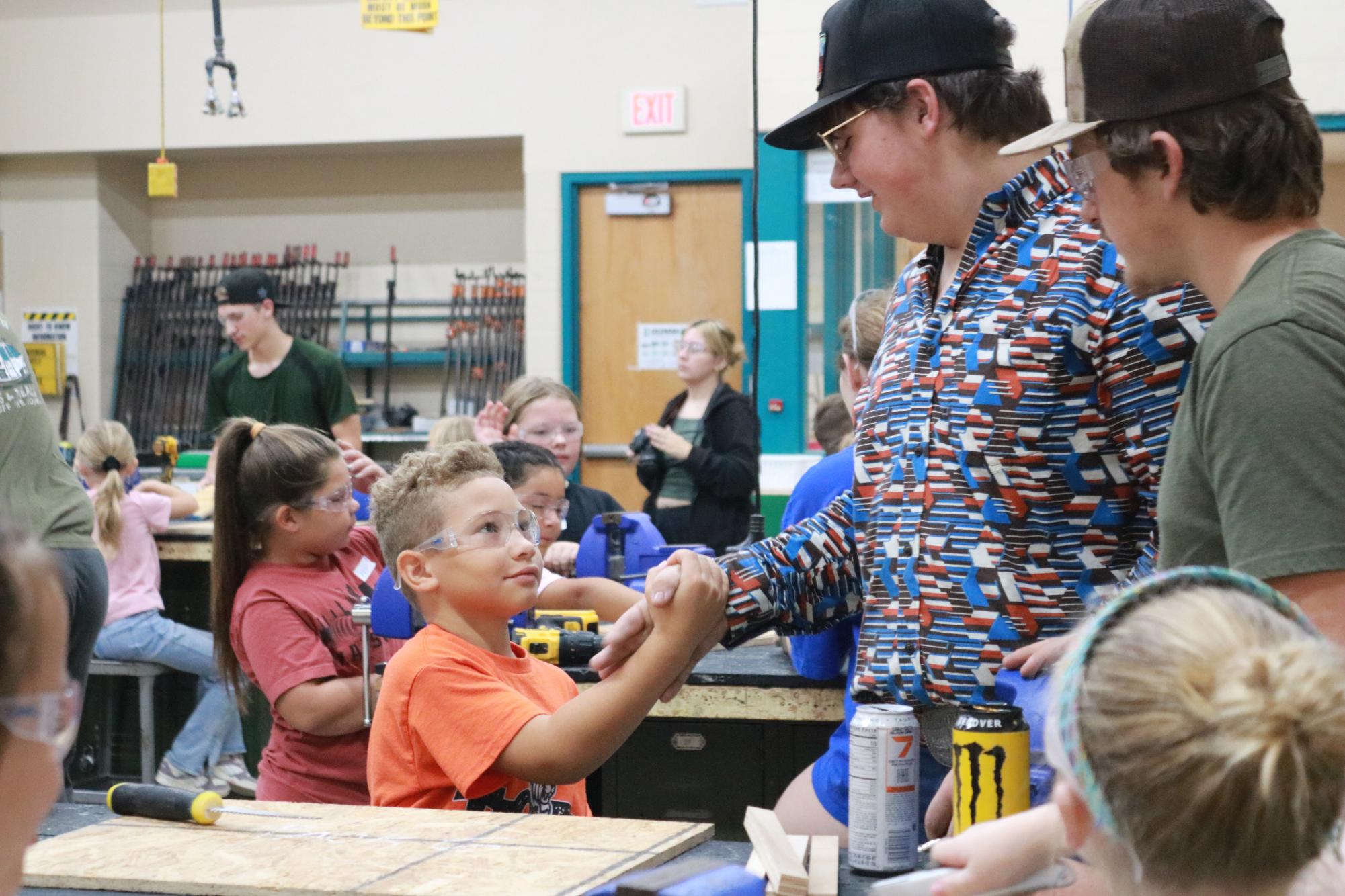 Tanglewoods 3rd graders make bat houses (Photos by Maleea Sullivan)