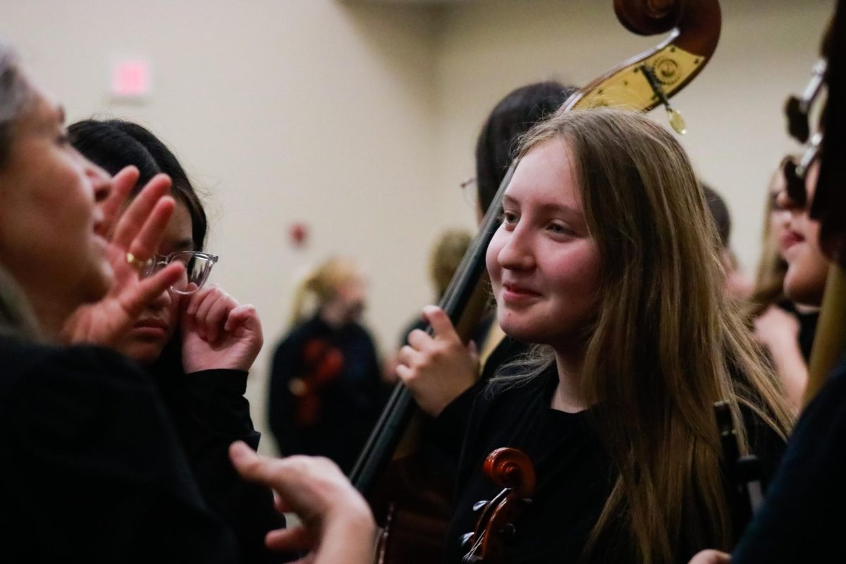 Orchestra student with friends