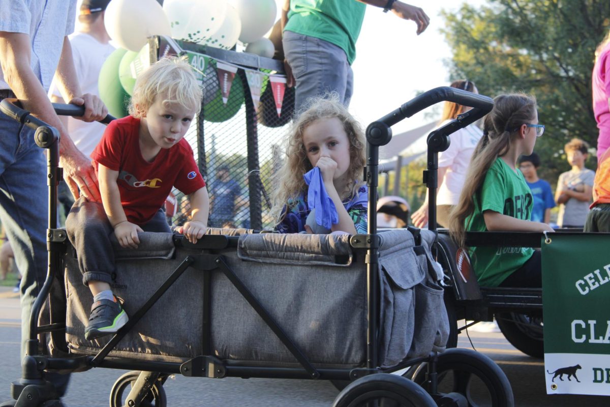 The young community of derby joins in the parade. 