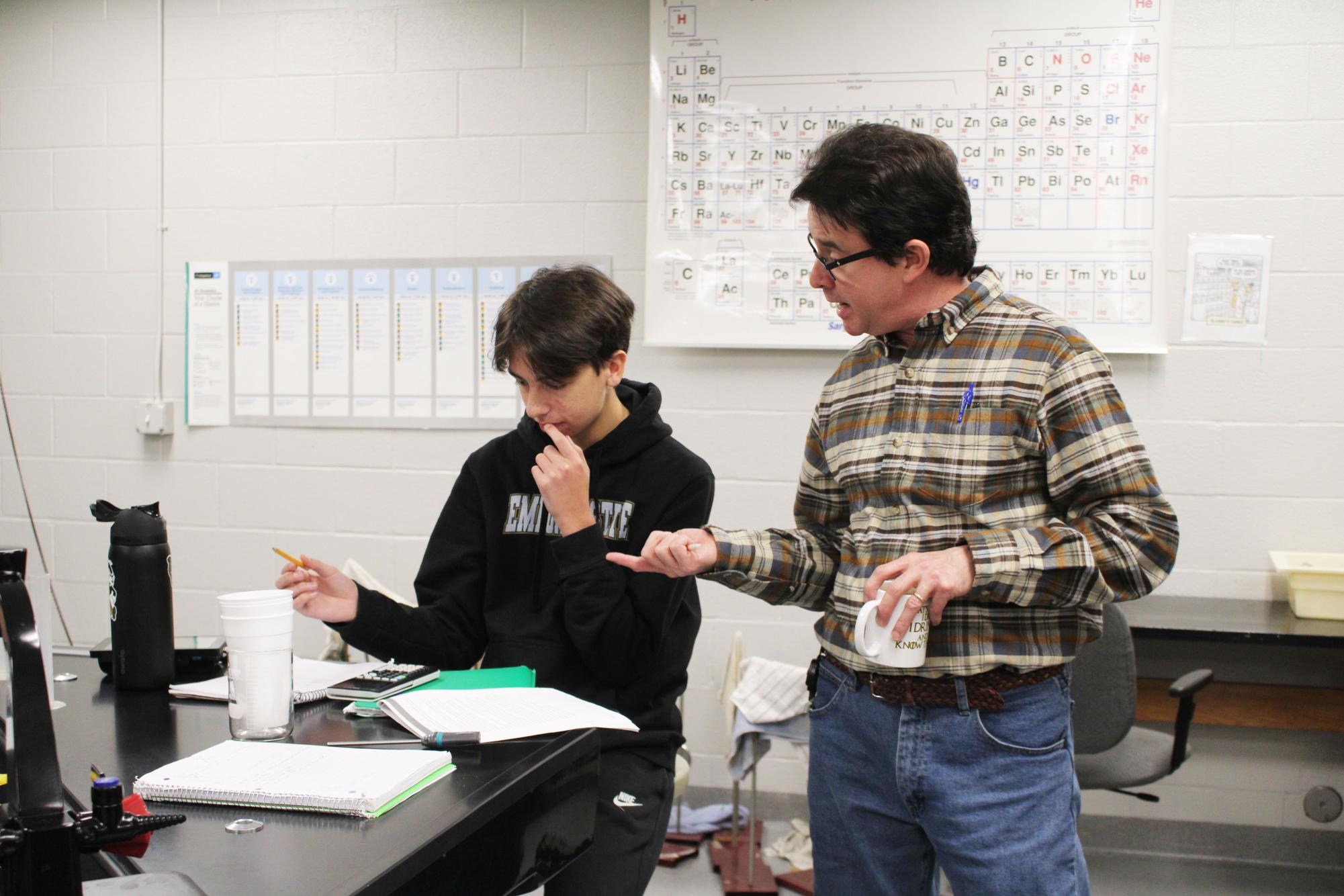Calorimetry lab in AP Chemistry (Photos by Emma Searle)